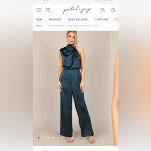 One Sleeve Teal Jumpsuit Petal & Pup (Never Worn / Tags On)